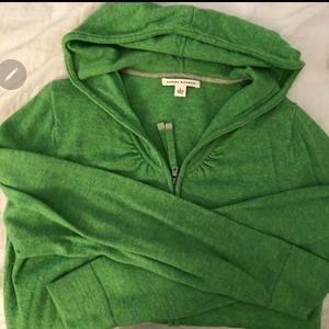 Merino wool + cashmere blend zip hoodie sweater